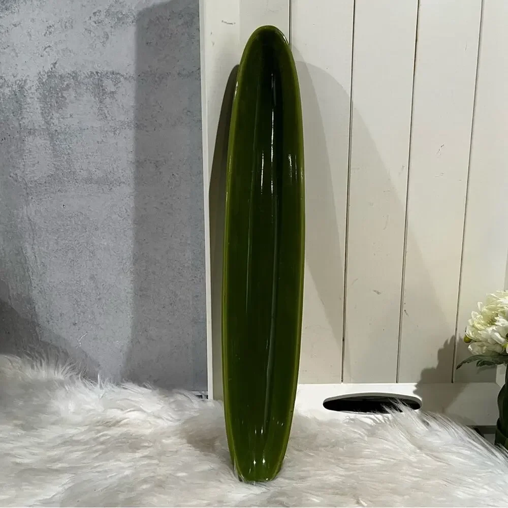 NEW Pier One Ceramic Footed Floating Candle Boat Candleholder Green 18” NWOT